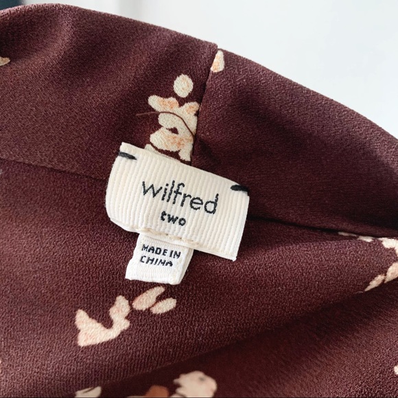 Aritzia Wilfred Burgundy Floral Dress - Size 2 - Picture 4 of 12
